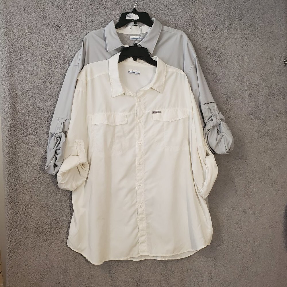 Lot of 2 Men's shirts button up Long Sleeve Size XXL